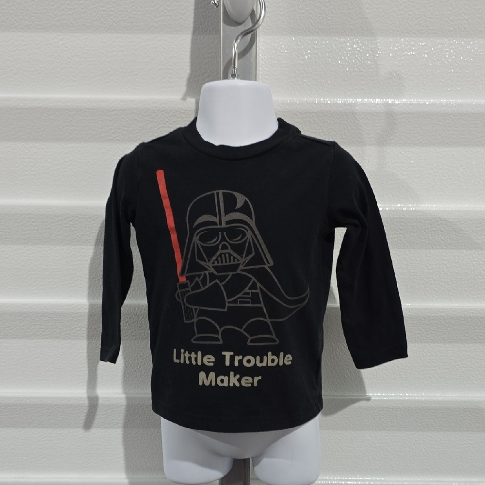 Star Wars Black and Red Long Sleeve Tee Size 12 Months